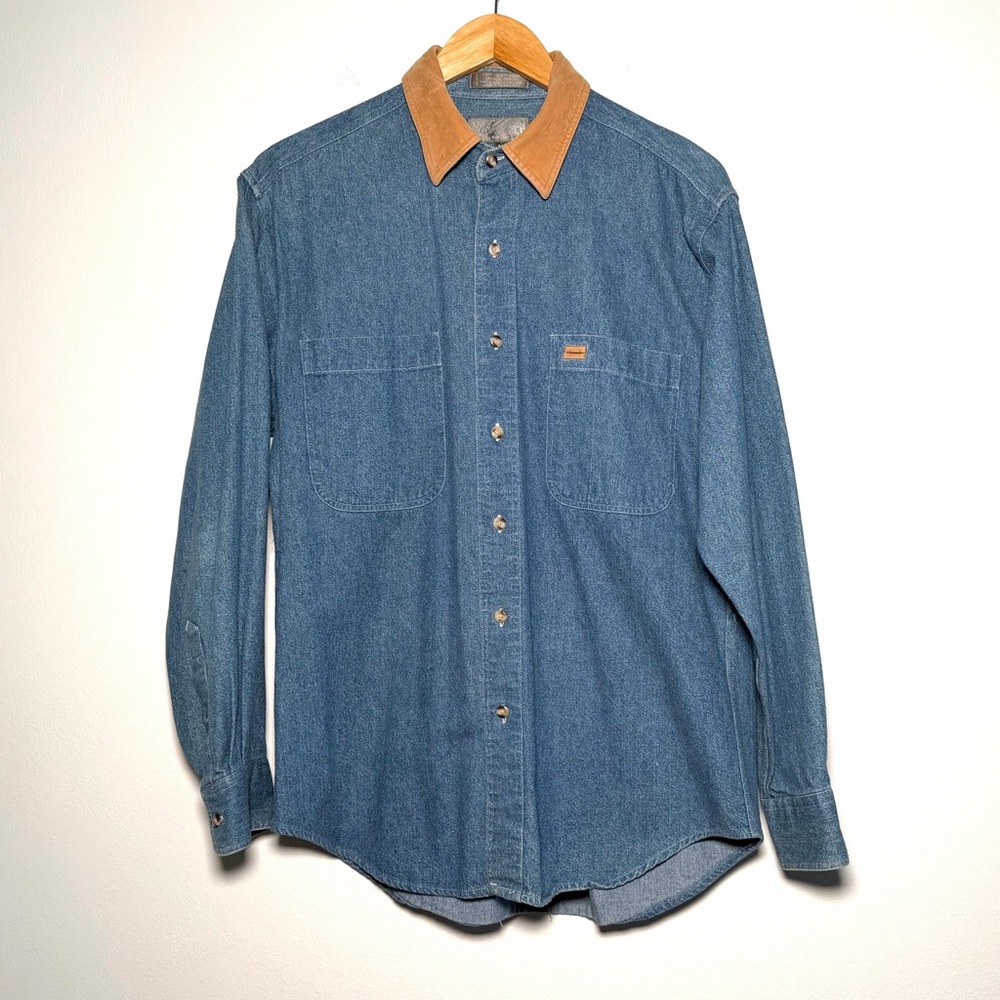 Vintage Men's Lord & Taylor Private Editions Tailored Denim Work Shit